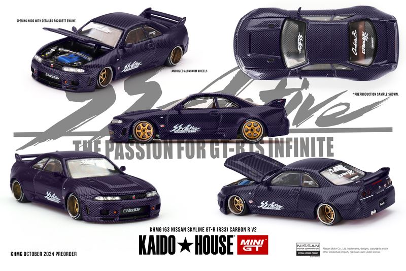 1:64 Mini GT - 1995 Nissan Skyline GT-R (R33) Active Carbon R v2