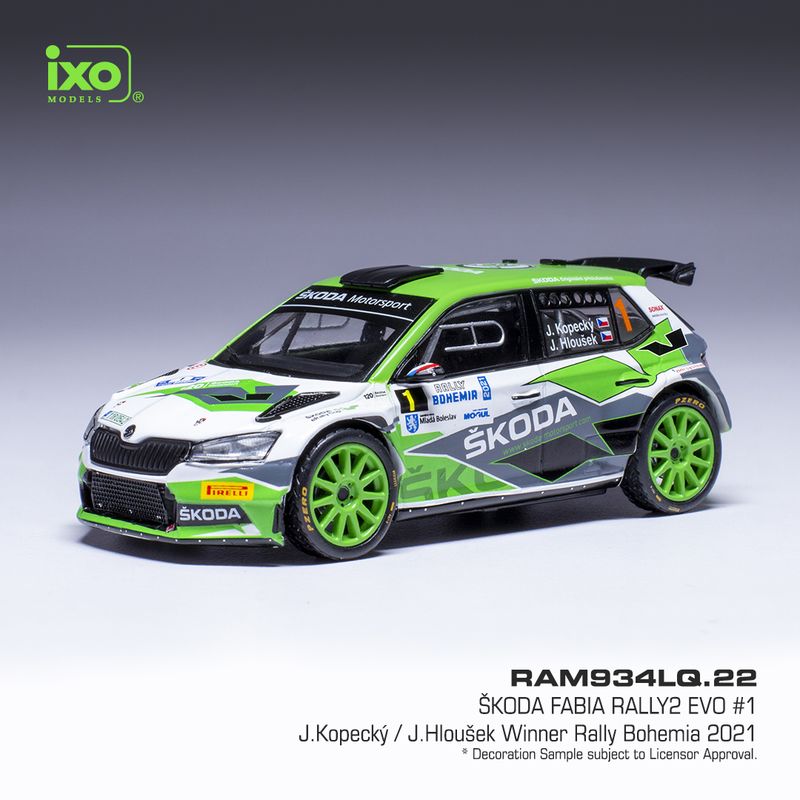 1:43 Ixo - 2021 Skoda Fabia Rally2 EVO #1 Rallye Bohemia J.Kopecky J.Hlousek 1:43 Ixo - 2021 Skoda Fabia Rally2 EVO #1 Rallye Bohemia J.Kopecky J.Hlousek