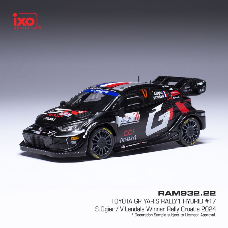 1:43 Ixo - 2024 Toyota Yaris Rally 1 #17 WRC Rally Croatia S.Ogier V.Landais 1:43 Ixo - 2024 Toyota Yaris Rally 1 #17 WRC Rally Croatia S.Ogier V.Landais