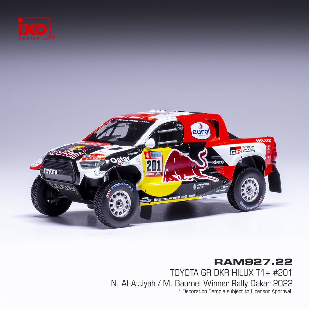 1:43 Ixo - 2022 Toyota GR DKR Hilux T1 Rally #201 Rally Dakar N.Al-Attiyah M.Baumel