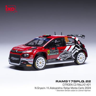 1:43 Ixo - Citroen C3 Rally 2, No.21, WRC, Rallye Monte Carlo, N.Gryazin/K.Aleksandrov, 2024