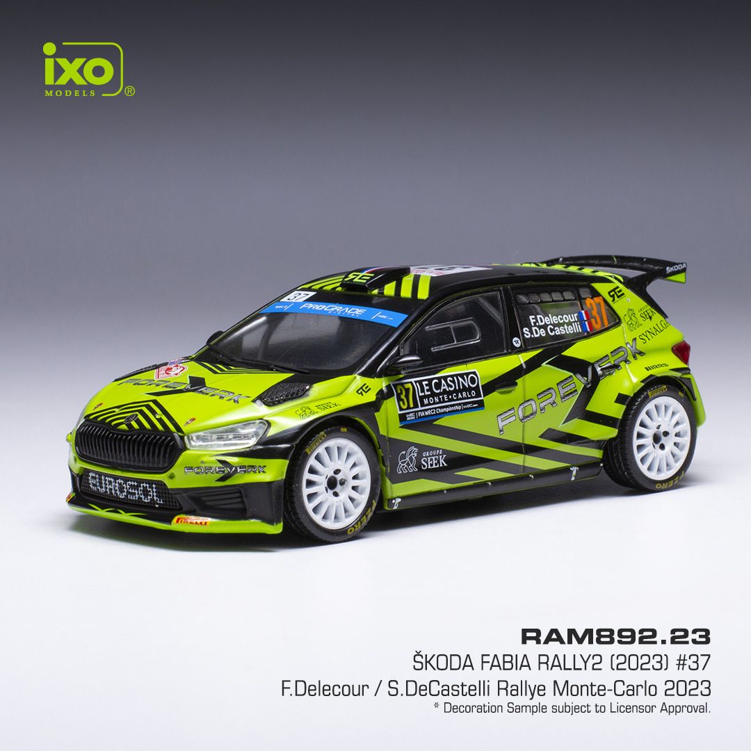 1:43 Ixo - Skoda Fabia, No.37, WRC2, Rally Monte Carlo , F.Delecour/S.De Castelli, 2023
