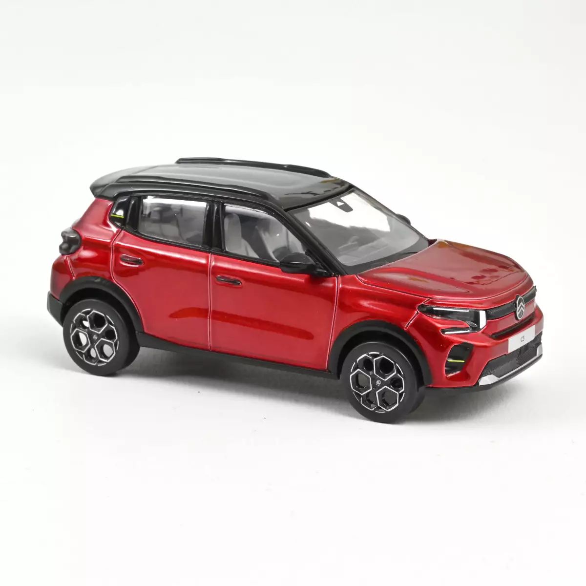 1:43 Norev - Citroën C3 2024 Elixir Rot mit schwarzes Dach