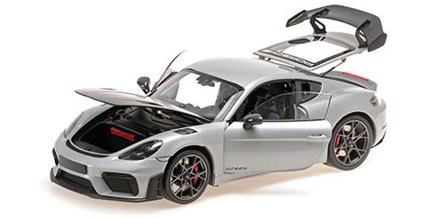 1:18 Minichamps - PORSCHE CAYMAN GT4 RS - 2024 -SILVER METALLIC W/ WEISSACH PACKAGE