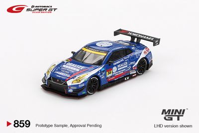 1:64 Mini GT - 2023 Nissan GT-R (R35) Nismo GT3 #56 Realize Nissan Mechanic Challenge GT-R Kondo Racing *Super GT Series*, blue