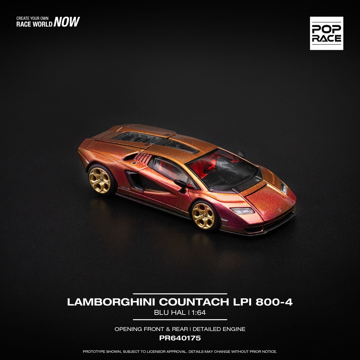 1:64 Pop Race Limited - Lamborghini Countach LP 800-4 Blu Hal