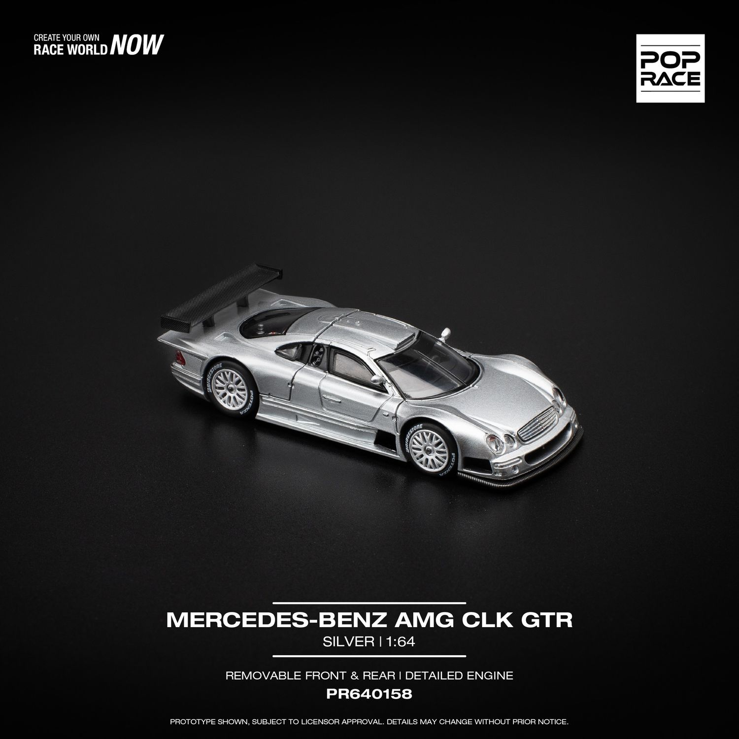 1:64 Pop Race Limited - Mercedes-Benz AMG CLK GTR, silver
