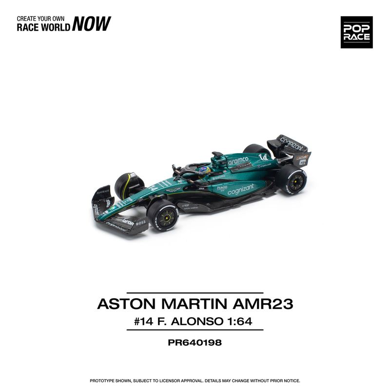 1:64 Pop Race Limited - Aston Martin AMR23 F1 #14 Fernando Alonso, green/black 1:64 Pop Race Limited - Aston Martin AMR23 F1 #14 Fernando Alonso, green/black