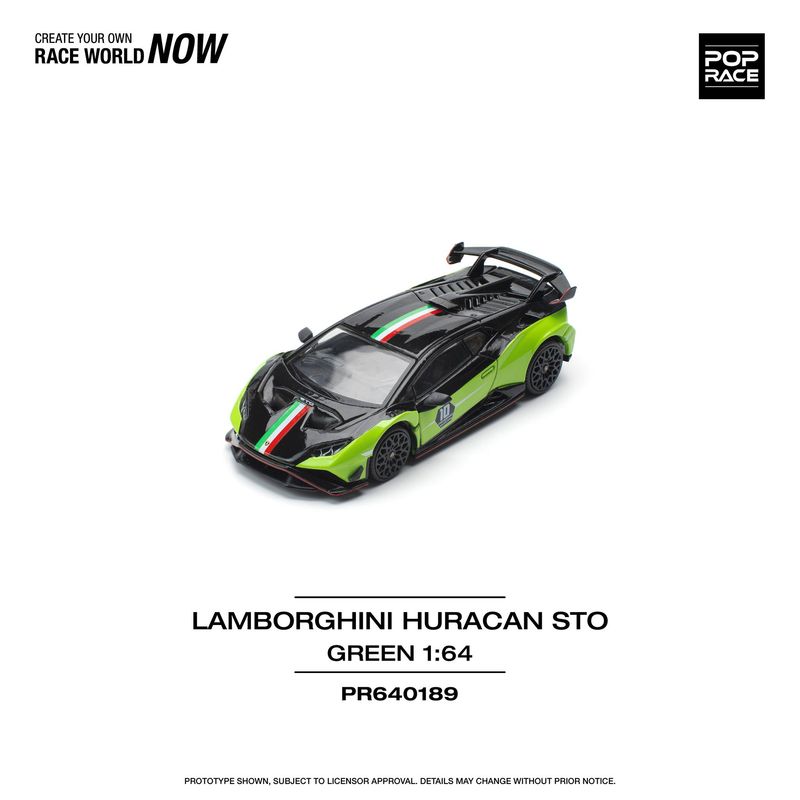 1:64 Pop Race Limited - Lamborghini Huracan STO (LP640-2 10 Anniversario, green/black 1:64 Pop Race Limited - Lamborghini Huracan STO (LP640-2 10 Anniversario, green/black