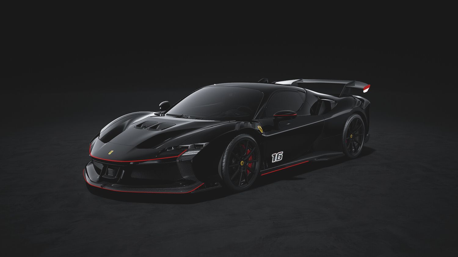 1:43 Looksmart - Ferrari sf90 XX Stradale Matt Black with Shiny Black Roof