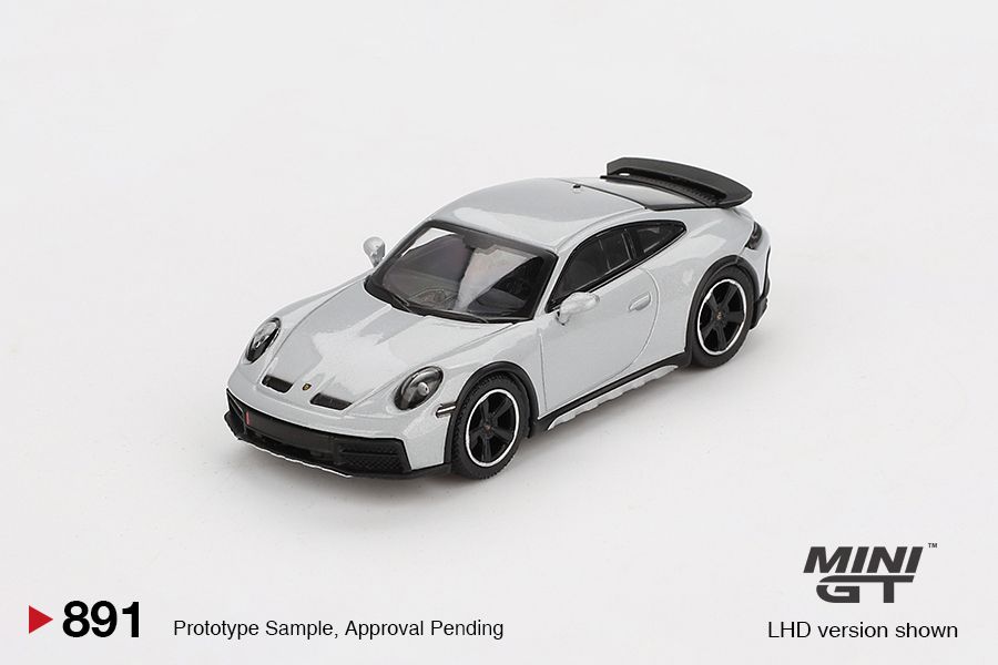 1:64 Mini GT - 2023 Porsche 911 (992) Dakar Ice Grey RHD