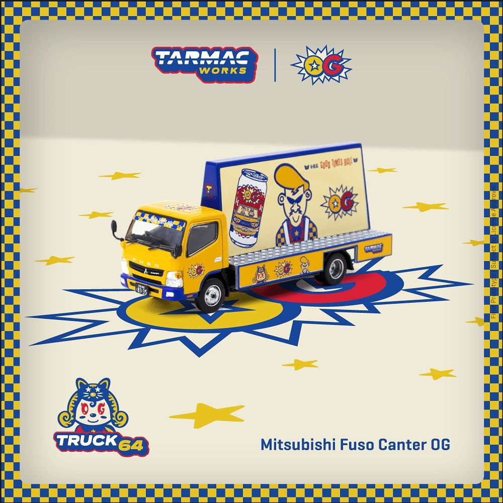 1:64 Tarmac - Mitsubishi Fuso Canter OG, yellow/blue