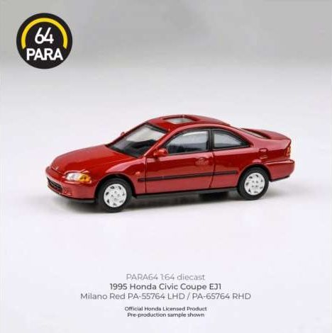 1:64 Para64 - 1995 Honda Civic Coupe EJI, milano red LHD 1:64 Para64 - 1995 Honda Civic Coupe EJI, milano red LHD