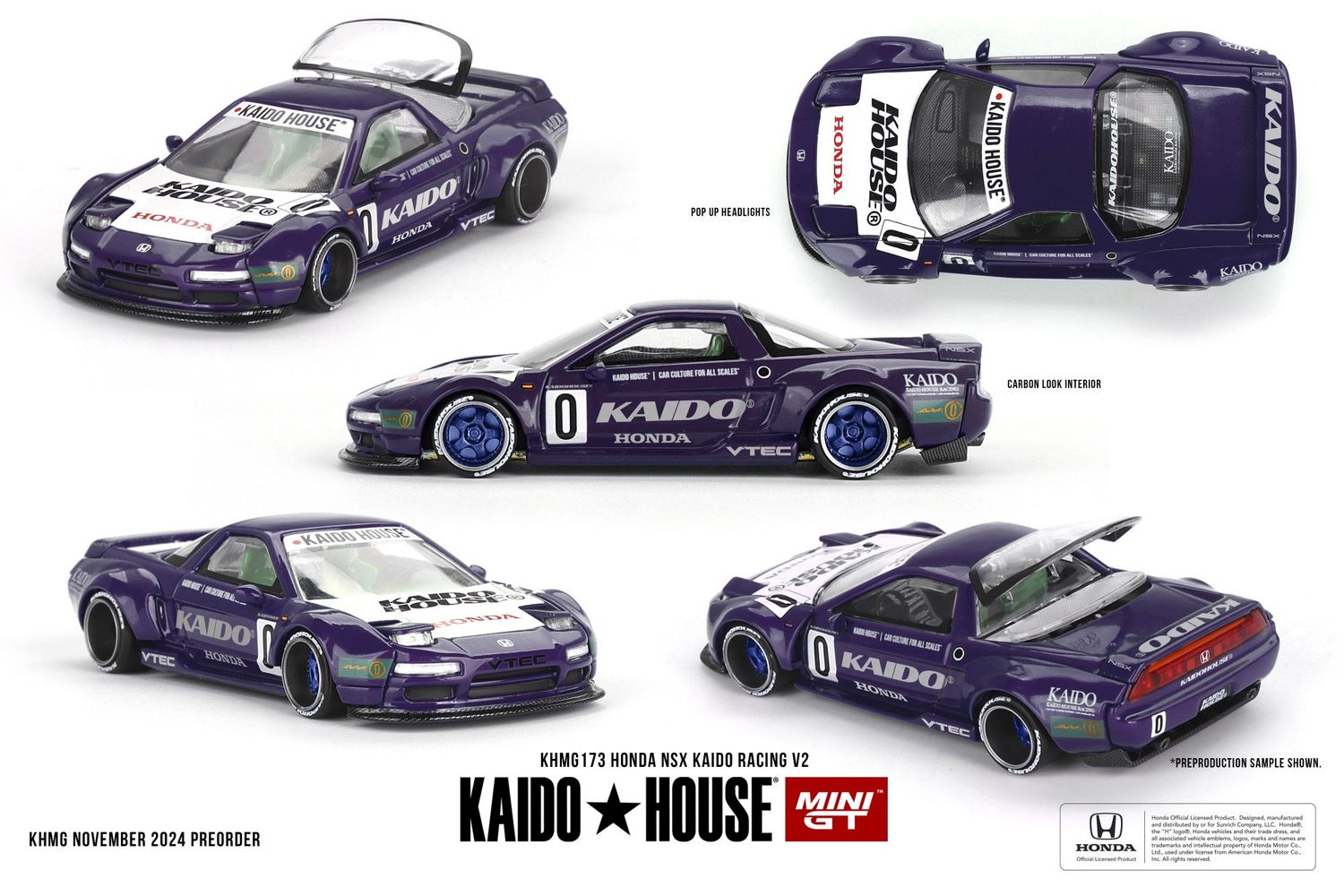1:64 Mini GT - 1990 Honda NSX Kaido Racing V2, purple