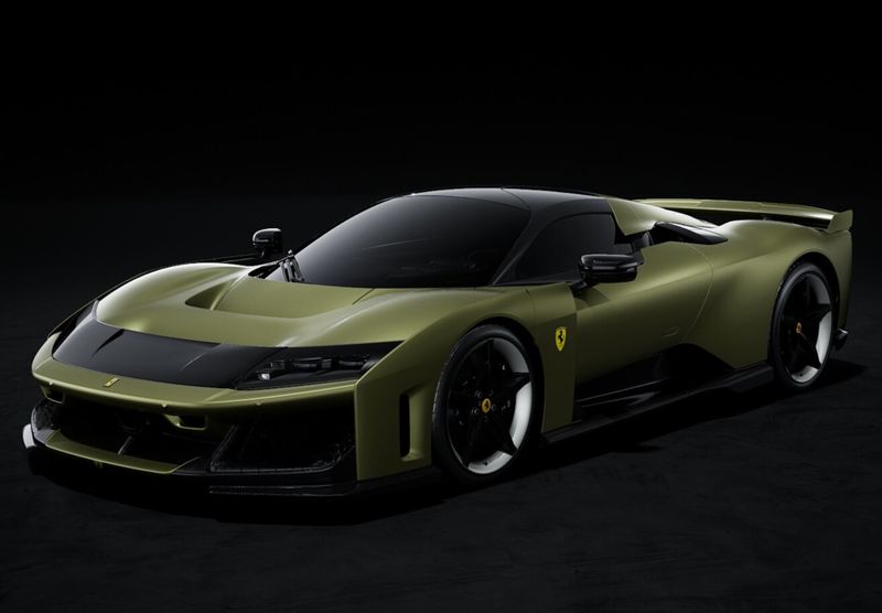 1:18 BBR - Ferrari F80 carbon optional Verde Masoni Opaco - bicolor wheels carbon and silver 1:18 BBR - Ferrari F80 carbon optional Verde Masoni Opaco - bicolor wheels carbon and silver