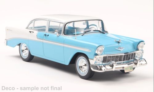 1:24 Whitebox - 1956 Chevrolet Bel Air 4-Door HardTop hellblau , weiss