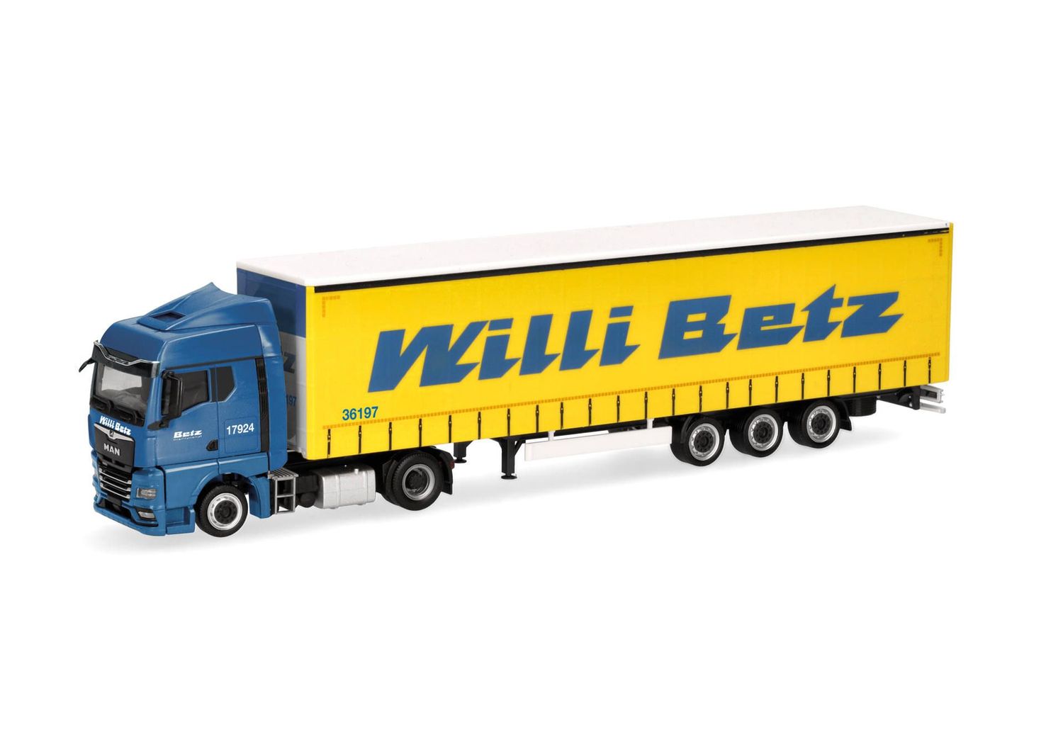 1:87 Herpa - MAN TGX GM Lowlinergardinenplanen-Sattelzug "Willi Betz"