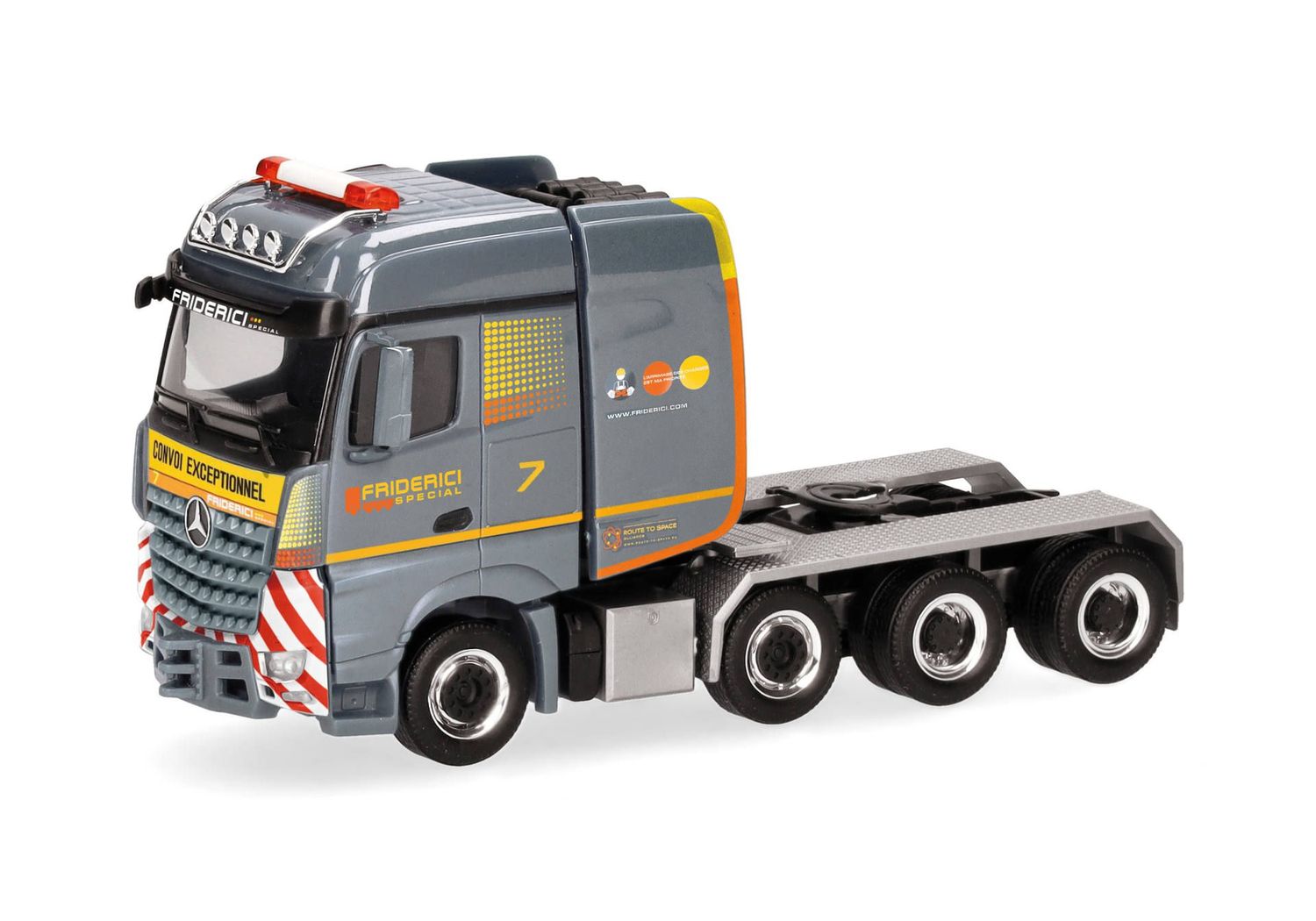 1:87 Herpa - Mercedes-Benz Arocs Bigspace Schwerlast-Zugmaschine 4achs "Friderici"