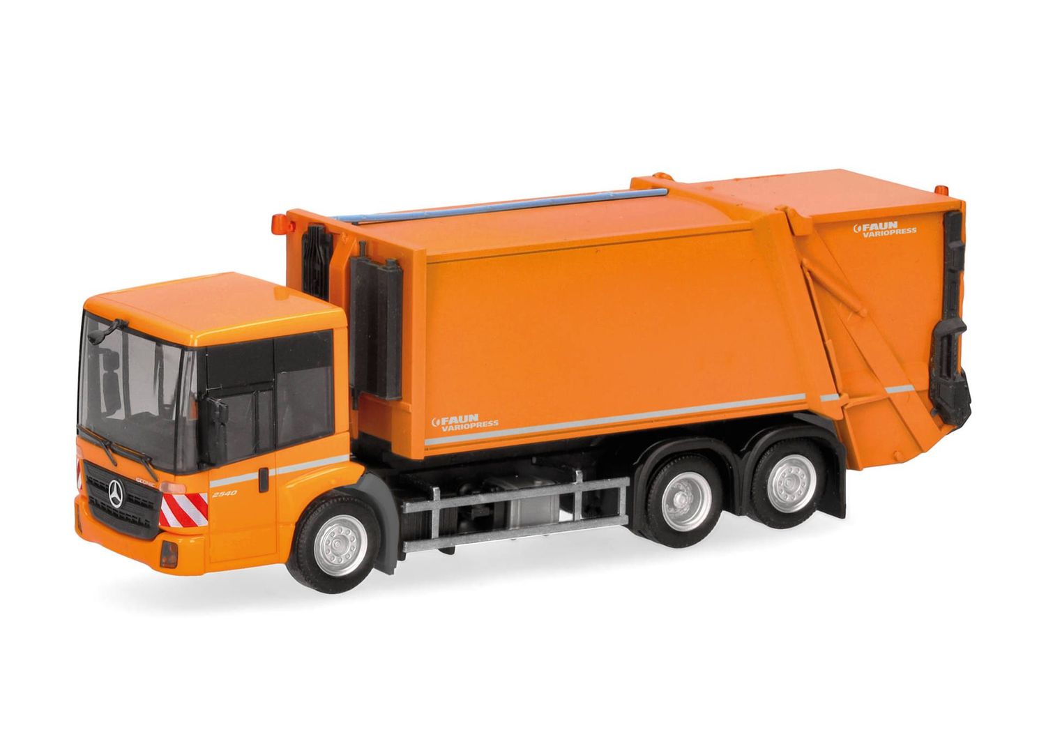 1:87 Herpa - Mercedes-Benz Econic Pressmüllfahrzeug FAUN VARIOPRESS, kommunalorange