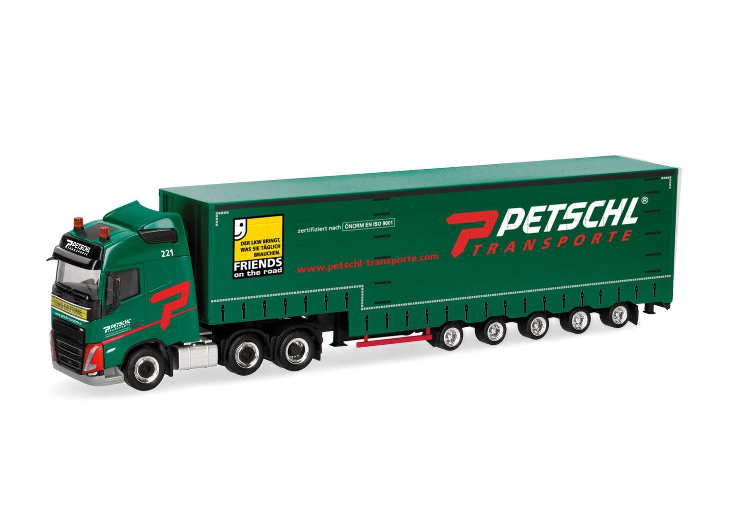1:87 Herpa - Volvo FH GL 2020 Volumenplanen-Sattelzug "Petschl"