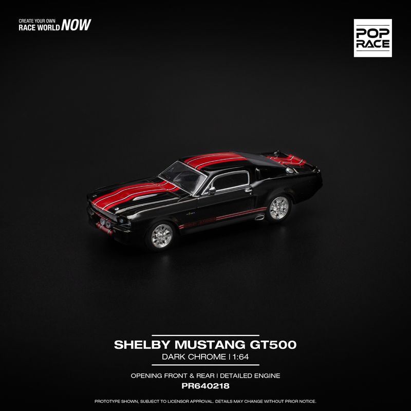 1:64 Pop Race Limited - Shelby Mustang GT500, dark chrome/red 1:64 Pop Race Limited - Shelby Mustang GT500, dark chrome/red