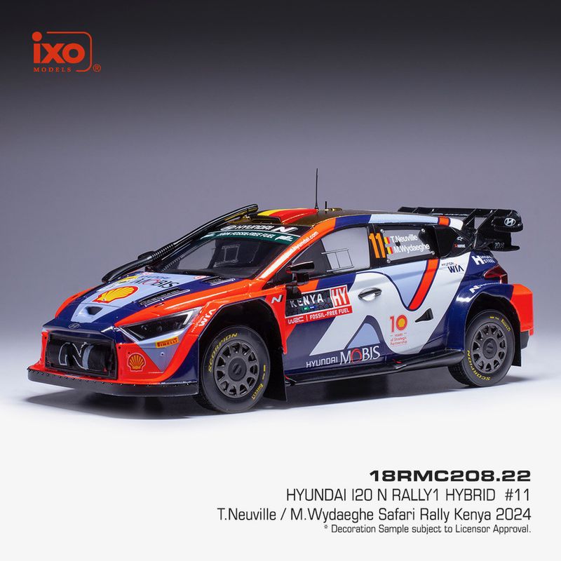 1:18 Ixo - 2024 Hyundai i20 N Rally1 Rally WRC #11 Safari Rallye Kenia T.Neuville M.Wydaeghe 1:18 Ixo - 2024 Hyundai i20 N Rally1 Rally WRC #11 Safari Rallye Kenia T.Neuville M.Wydaeghe