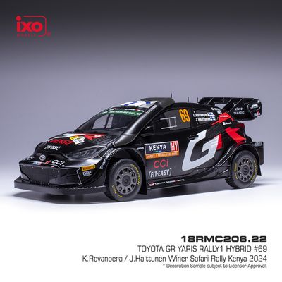 1:18 Ixo - 2024 Toyota Yaris Rally 1 WRC #69 Safari Rallye Kenia K.Rovanperä J.Halttunen