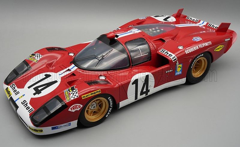 1:12 Tecnomodel - Ferrari 512S 5.0L V12 Team Scuderia Filipinetti #14 24h Le Mans 1970 *With Showcase*