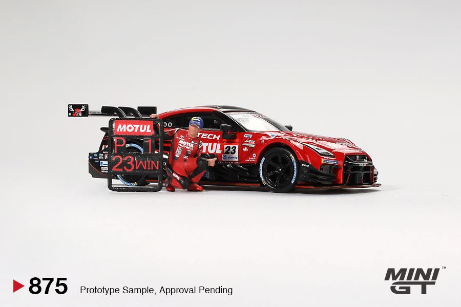 1:64 Mini GT - 2021 Nissan GT-R (R35) with Matsuda Figure #23 Motul Autech Suzuka Winner