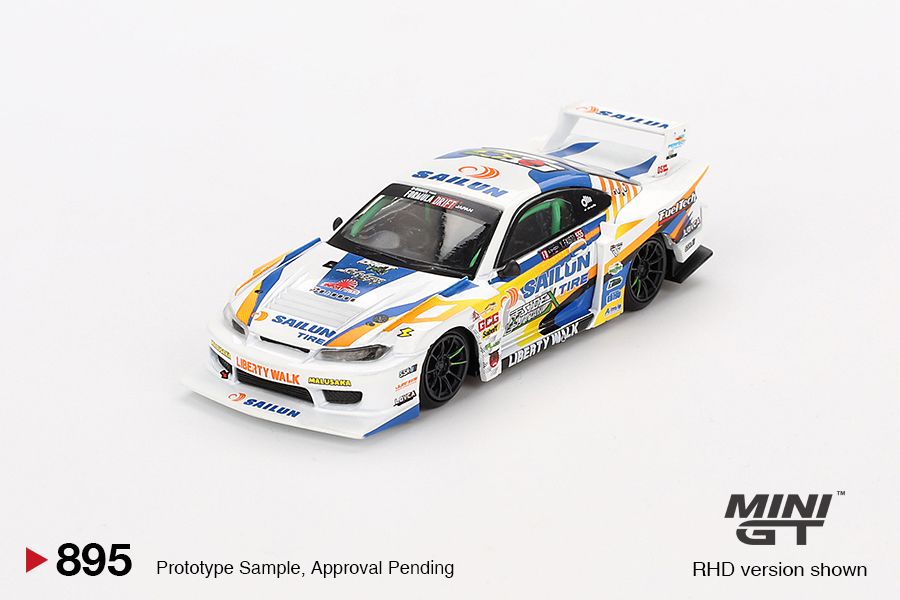 1:64 Mini GT - 2023 Nissan Silvia S15 LB-Super Silhouette #555 Formula Drift Japan