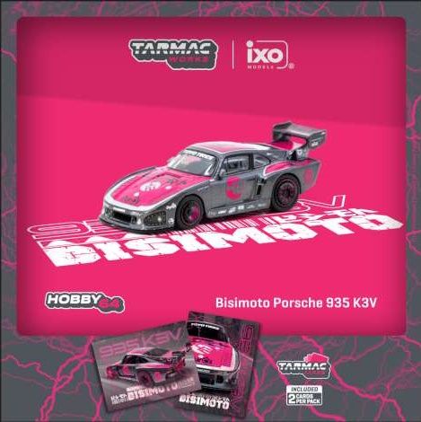 1:64 Tarmac - Bisimoto Porsche 935 K3V, grey/pink *Tarmac Cards*