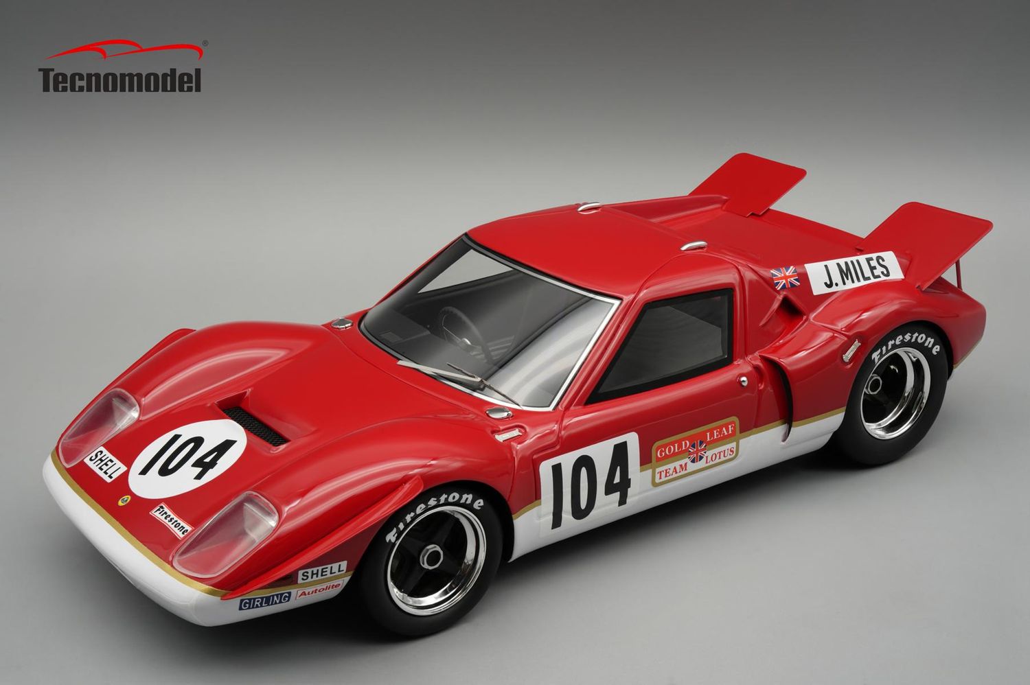 1:18 Tecnomodel - Lotus 62 Team Gold Leaf Lotus #104 Winner Guards Trophy Brands Hatch 1969 J. Miles