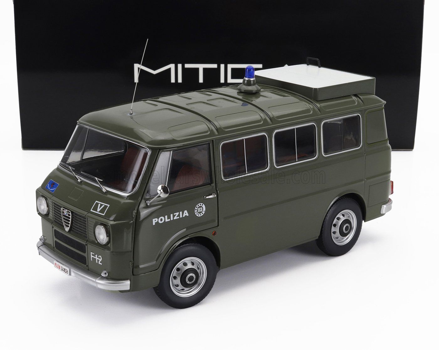 1:18 Mitica Diecast - 1970 Alfa Romeo F-12 Minibus 1. Series Polizia