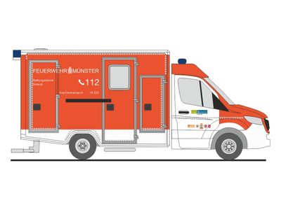 1:87 Rietze - Mercedes Benz SPRINTER GSF Rettungsdienst Stadt Münster 2018 1:87 Rietze - Mercedes Benz SPRINTER GSF Rettungsdienst Stadt Münster 2018