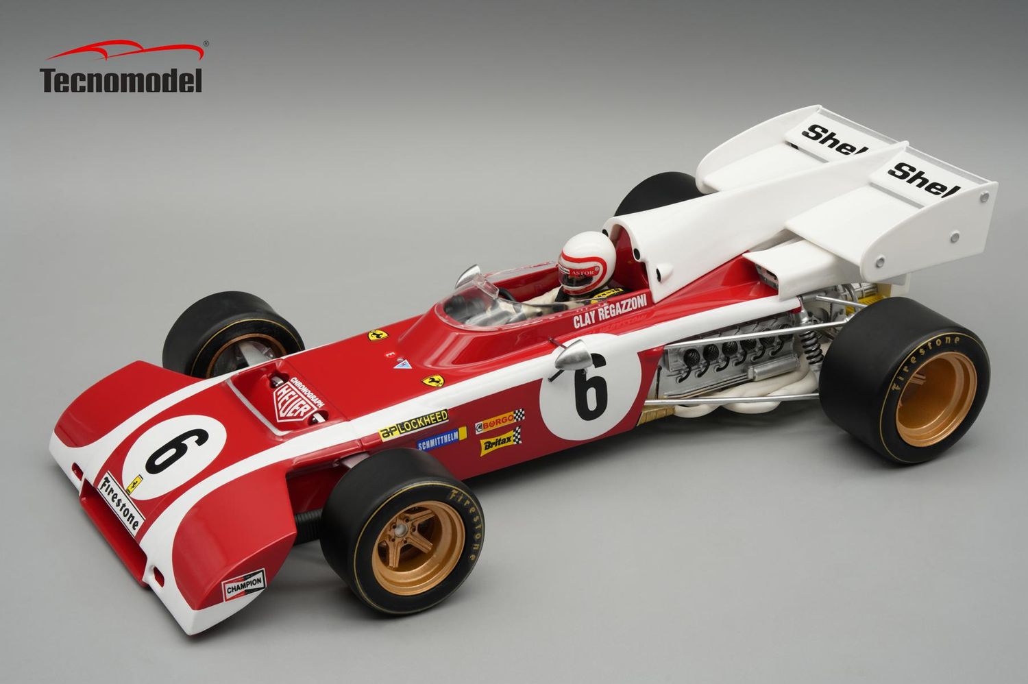 1:18 Tecnomodel - Ferrari 312 B2 1972 South Africa  GP Driver: Clay Regazzoni  *With Driver Figure*