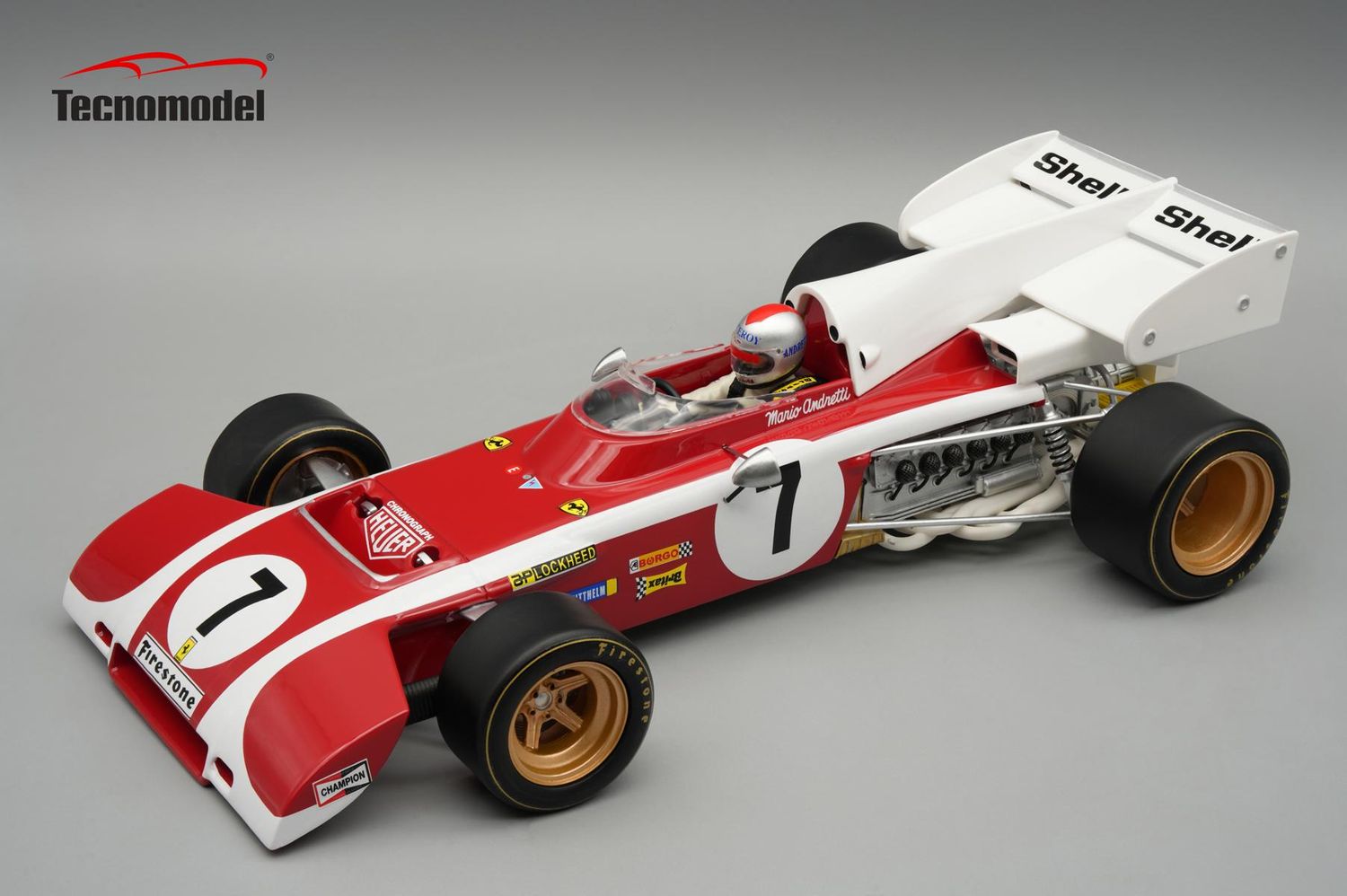 1:18 Tecnomodel - Ferrari 312 B2 1972 South Africa GP Driver:  M. Andretti *With Driver Figure*