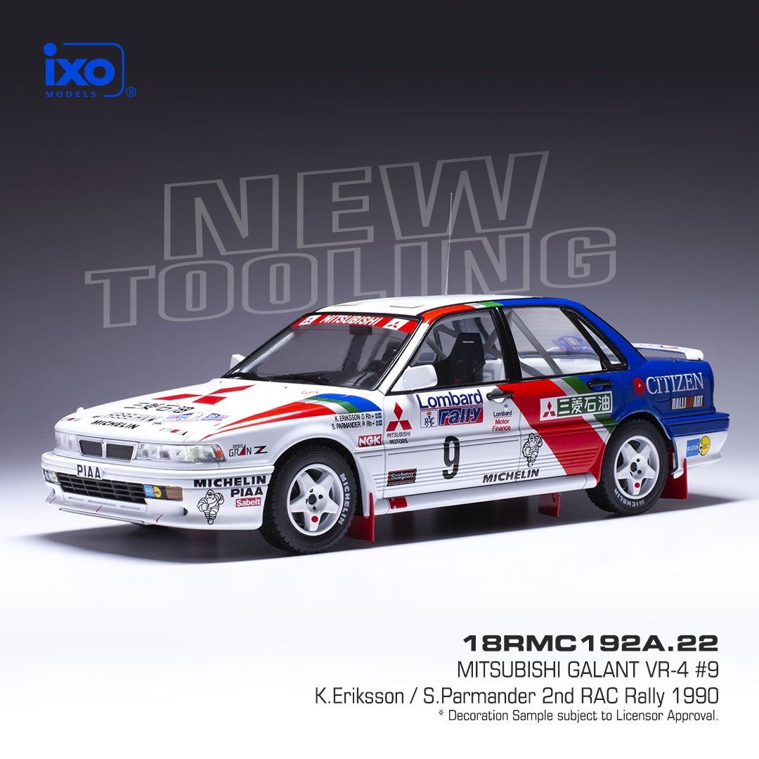 1:18 Ixo - Mitsubishi Galant VR-4, No.9, RAC Rally, K.Eriksson/S.Parmander, 1990