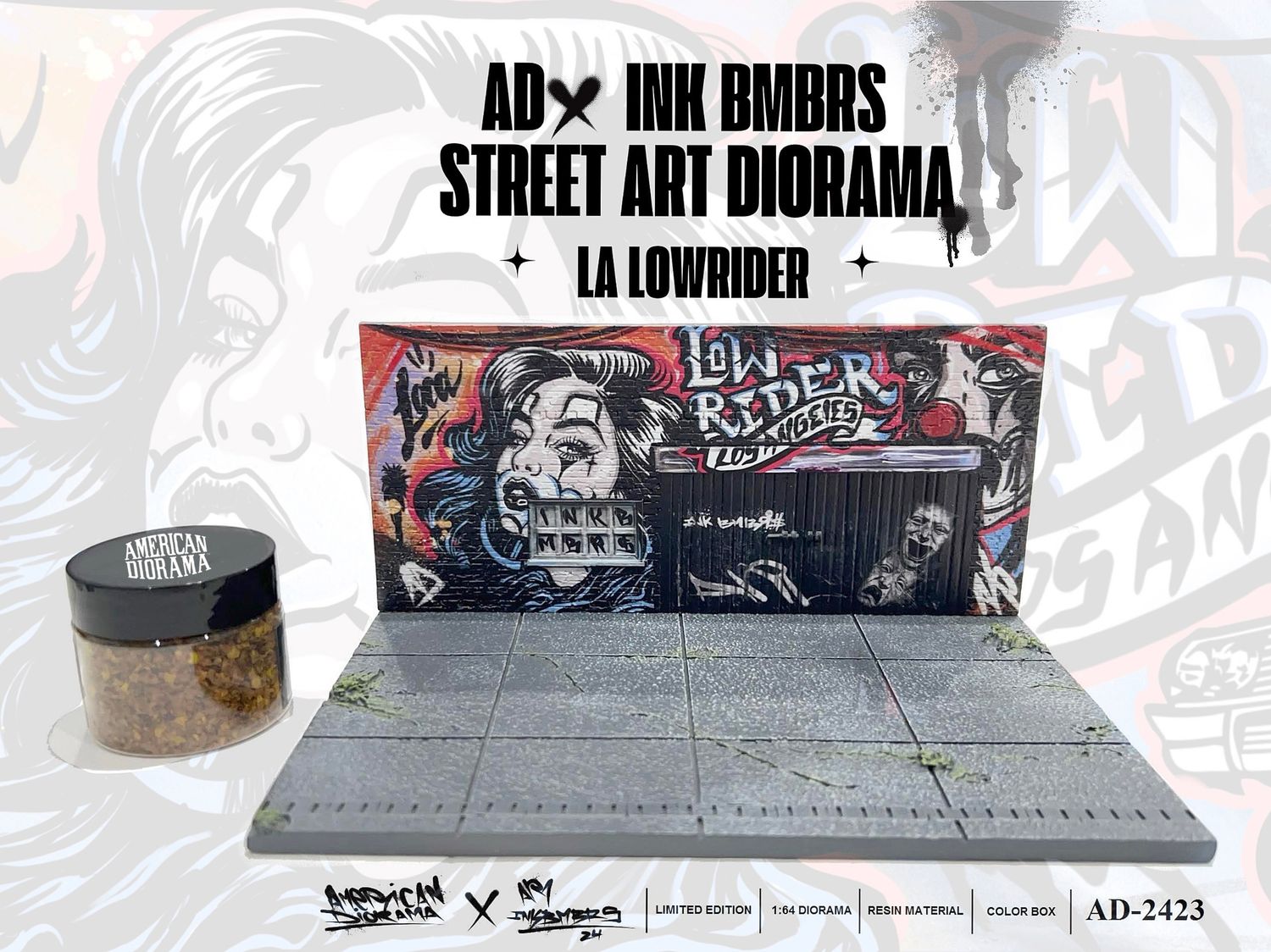 1:64 Mini GT - 2024 Art La Lowrider *Diorama Street* (Ohne Fahrzeuge & Figuren)