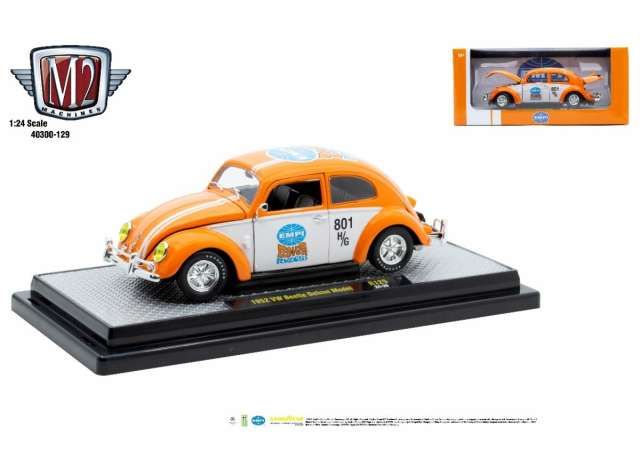 1:24 M2 Machines - 1952 Volkswagen Beetle Deluxe Model, white/orange