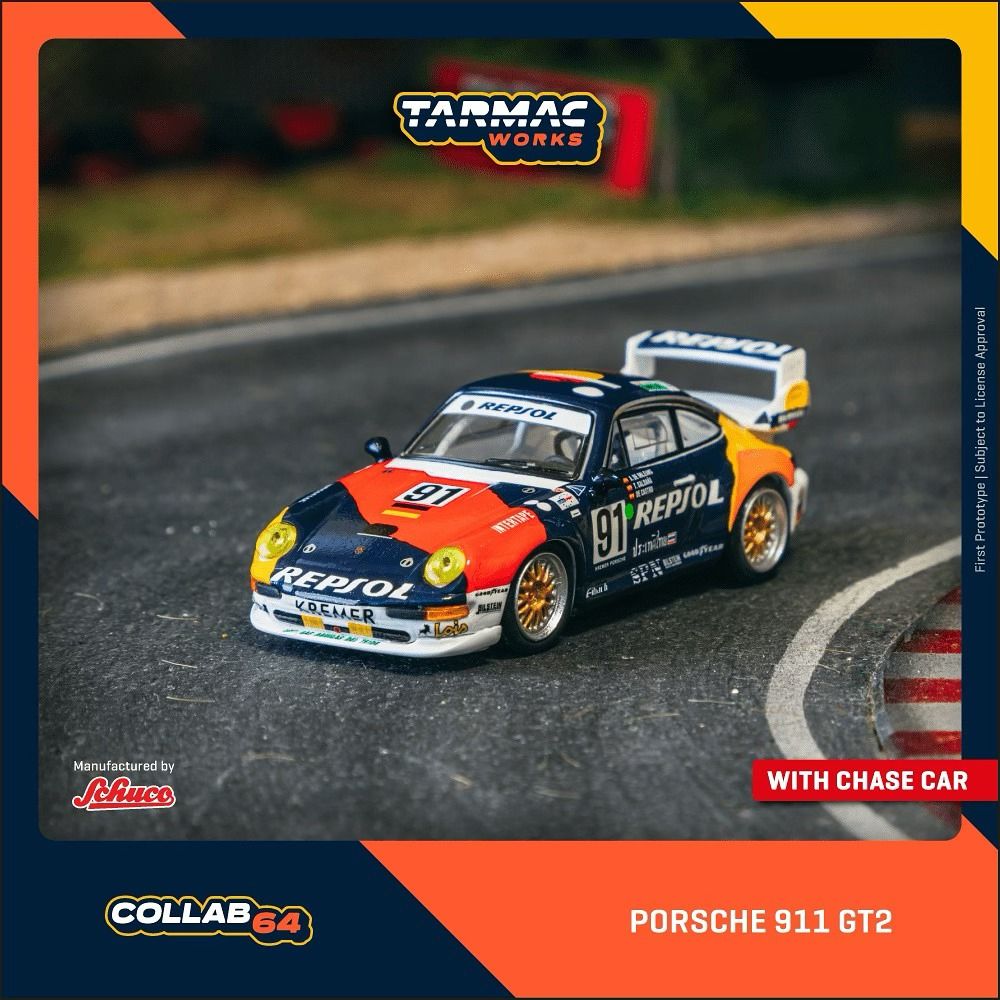 1:64 Tarmac - 1995 Porsche 911 GT2 #91, 24h LE MANS 1995