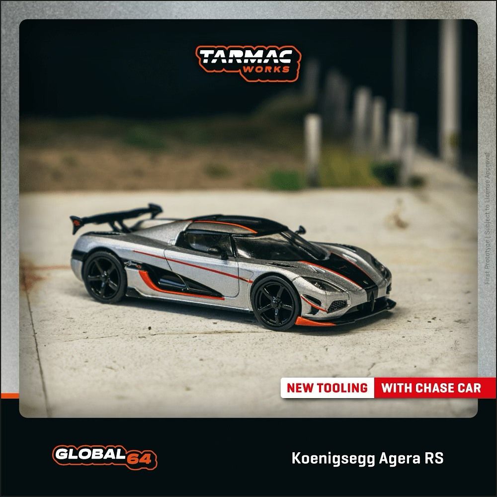 1:64 Tarmac - Koenigsegg Agera RS, moon silver/black