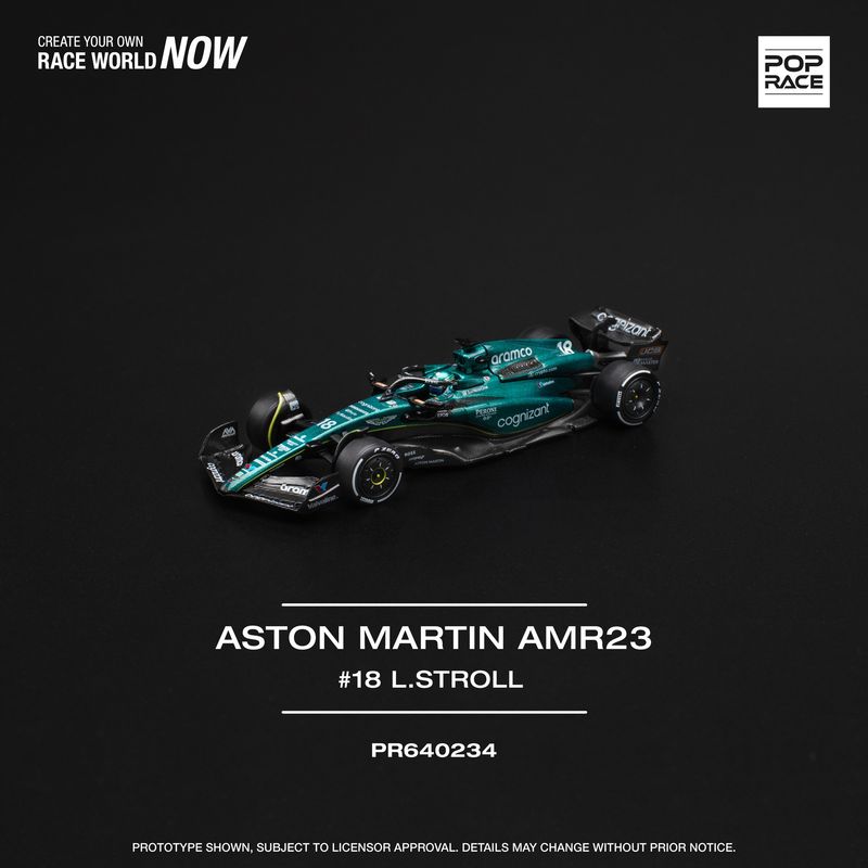 1:64 Pop Race Limited - Aston Martin AMR23 #18 Lance Stroll, green/black 1:64 Pop Race Limited - Aston Martin AMR23 #18 Lance Stroll, green/black