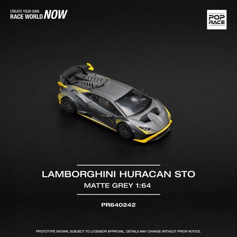 1:64 Pop Race Limited - Lamborghini Huracan STO, matte grey 1:64 Pop Race Limited - Lamborghini Huracan STO, matte grey