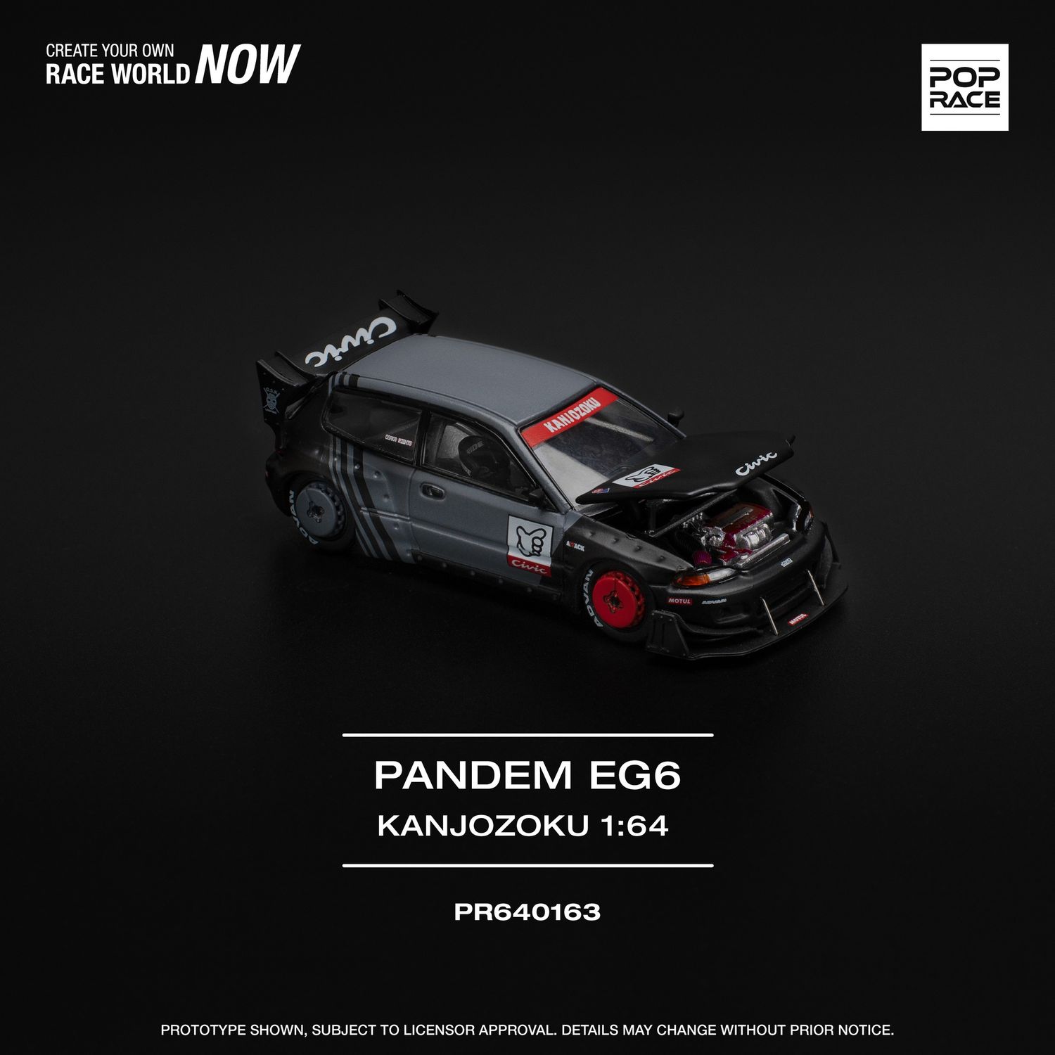 1:64 Pop Race Limited - Pandem Civic EG6 *Kanjozoku*