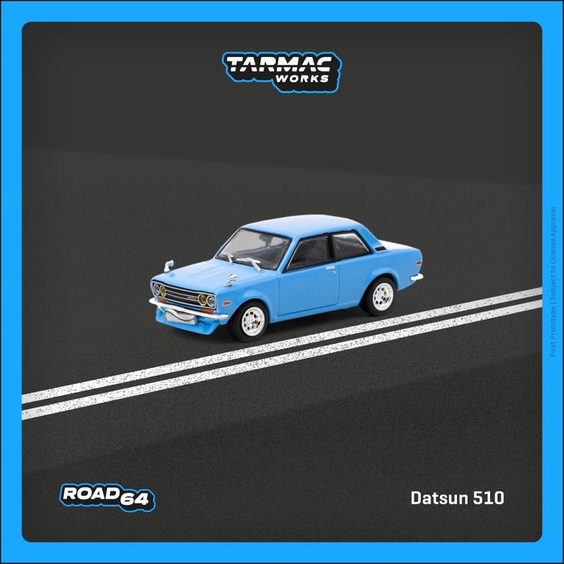1:64 Tarmac - Datsun 510, light blue 1:64 Tarmac - Datsun 510, light blue