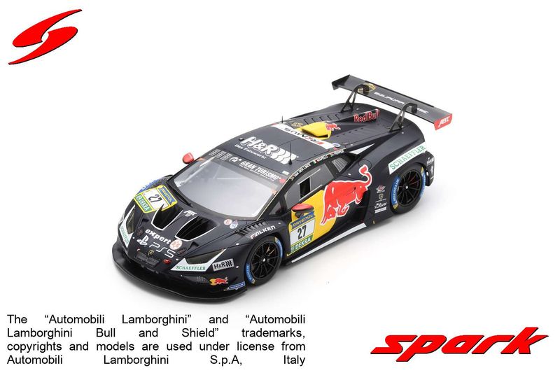 1:18 Spark - Lamborghini Huracán GT3 EVO2 No.27 RED BULL TEAM ABT 5th 24H Nürburgring 2024 K. Van der Linde - M. Mapelli - J. Pepper 1:18 Spark - Lamborghini Huracán GT3 EVO2 No.27 RED BULL TEAM ABT 5th 24H Nürburgring 2024 K. Van der Linde - M. Mapelli - J. Pepper