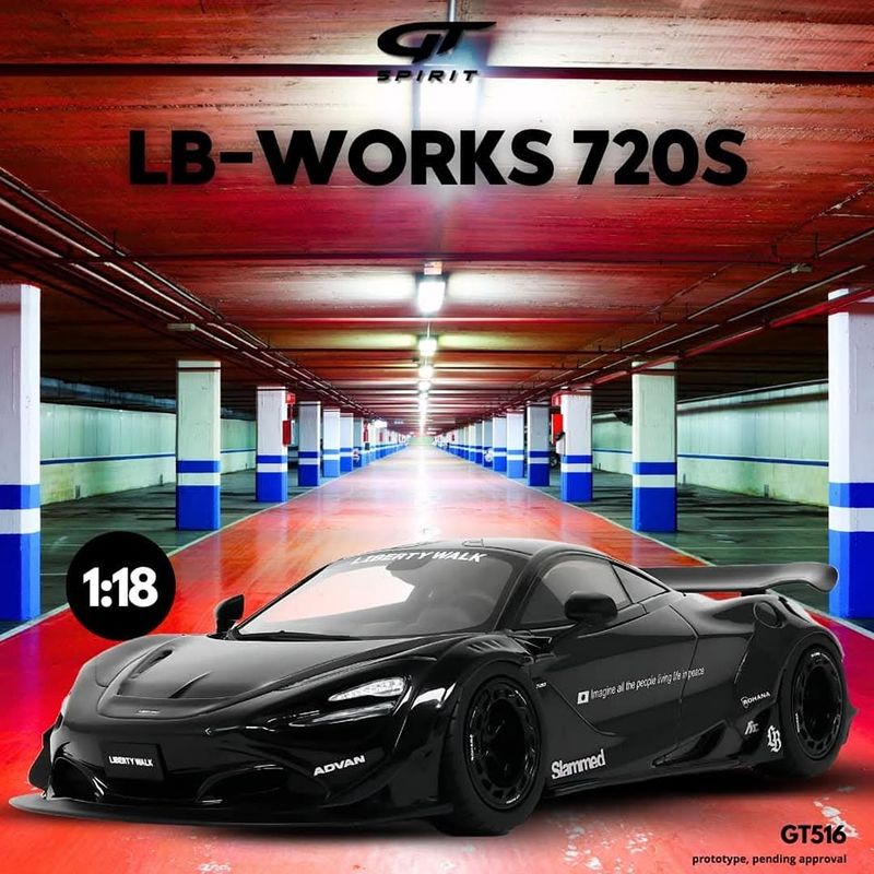 1:18 GT Spirit - 2023 McLaren 720S LB-Workd Black 1:18 GT Spirit - 2023 McLaren 720S LB-Workd Black
