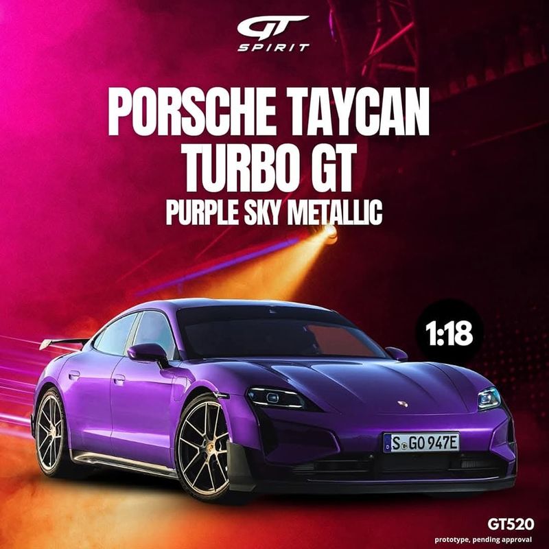 1:18 GT Spirit - 2023 Porsche Taycan Turbo GT Purple 1:18 GT Spirit - 2023 Porsche Taycan Turbo GT Purple