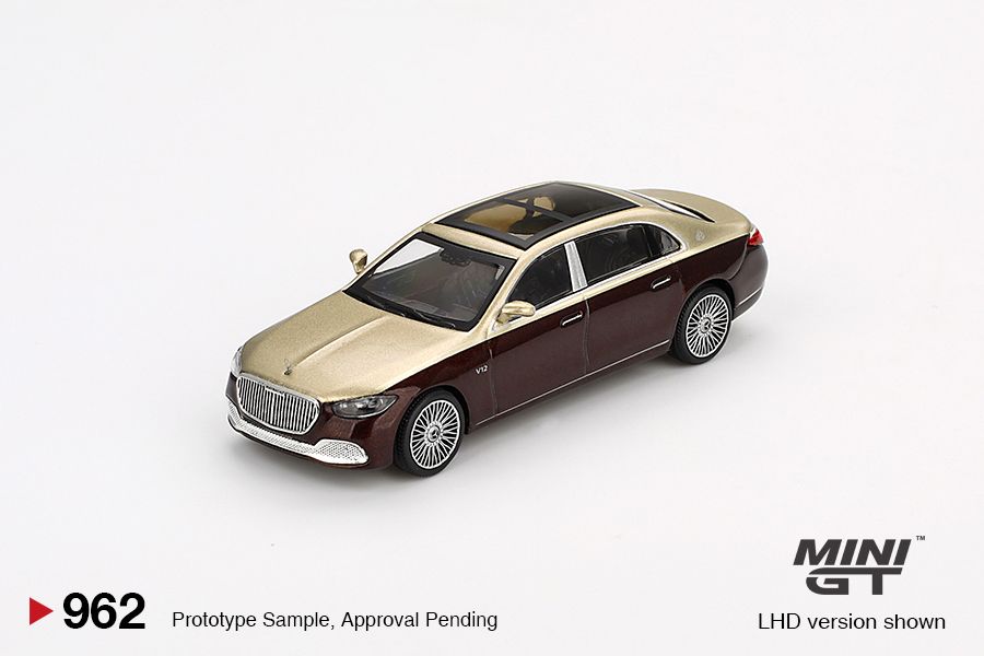 1:64 Mini GT - 2024 Mercedes Maybach S680 Gold/Dark Red