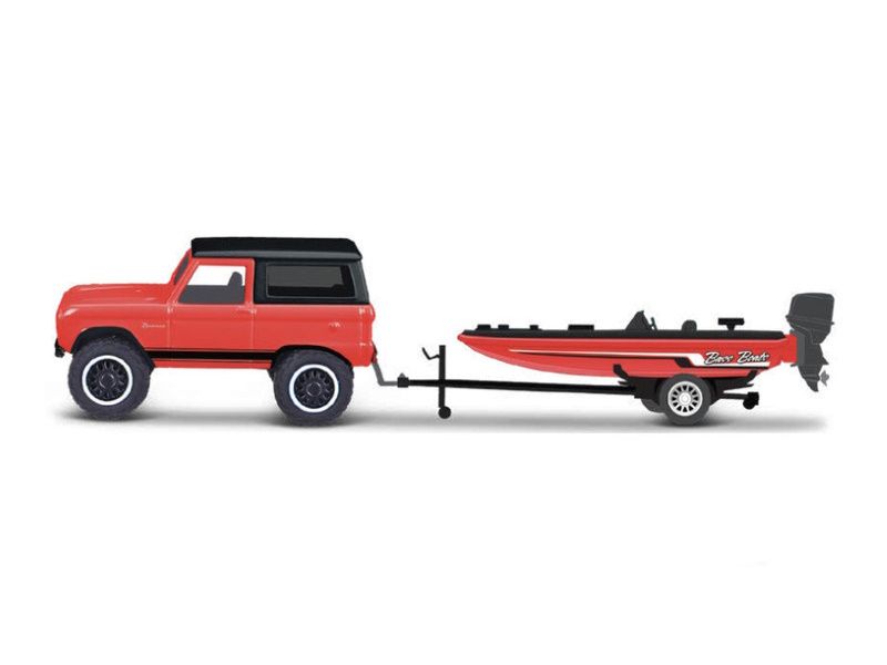 1:64 Maisto - Ford BRONCO 1966 + TRAILER + BASS BOAT